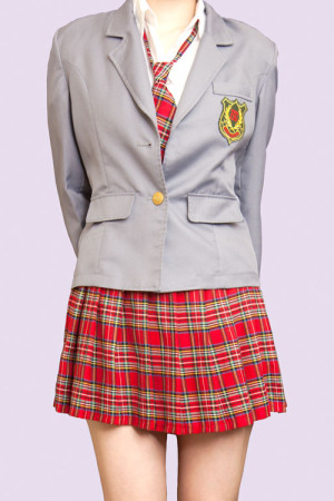 制服ブレザー (グレー赤)